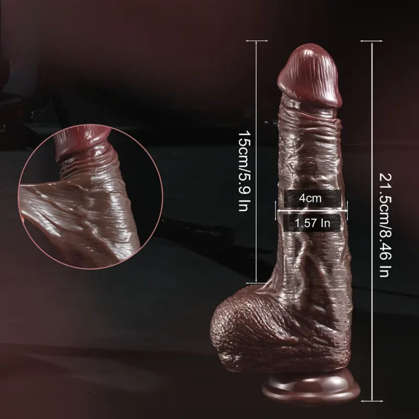 DILDO MOVABLE FORESKIN BLACK
