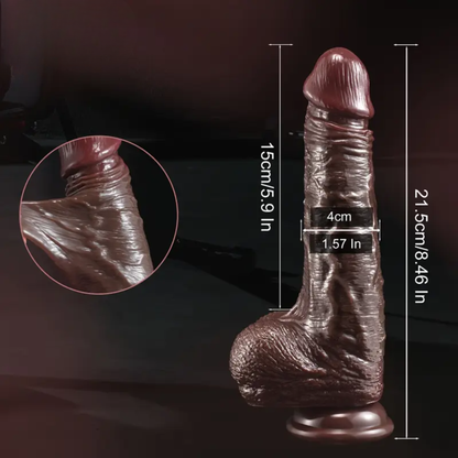 DILDO MOVABLE FORESKIN BLACK