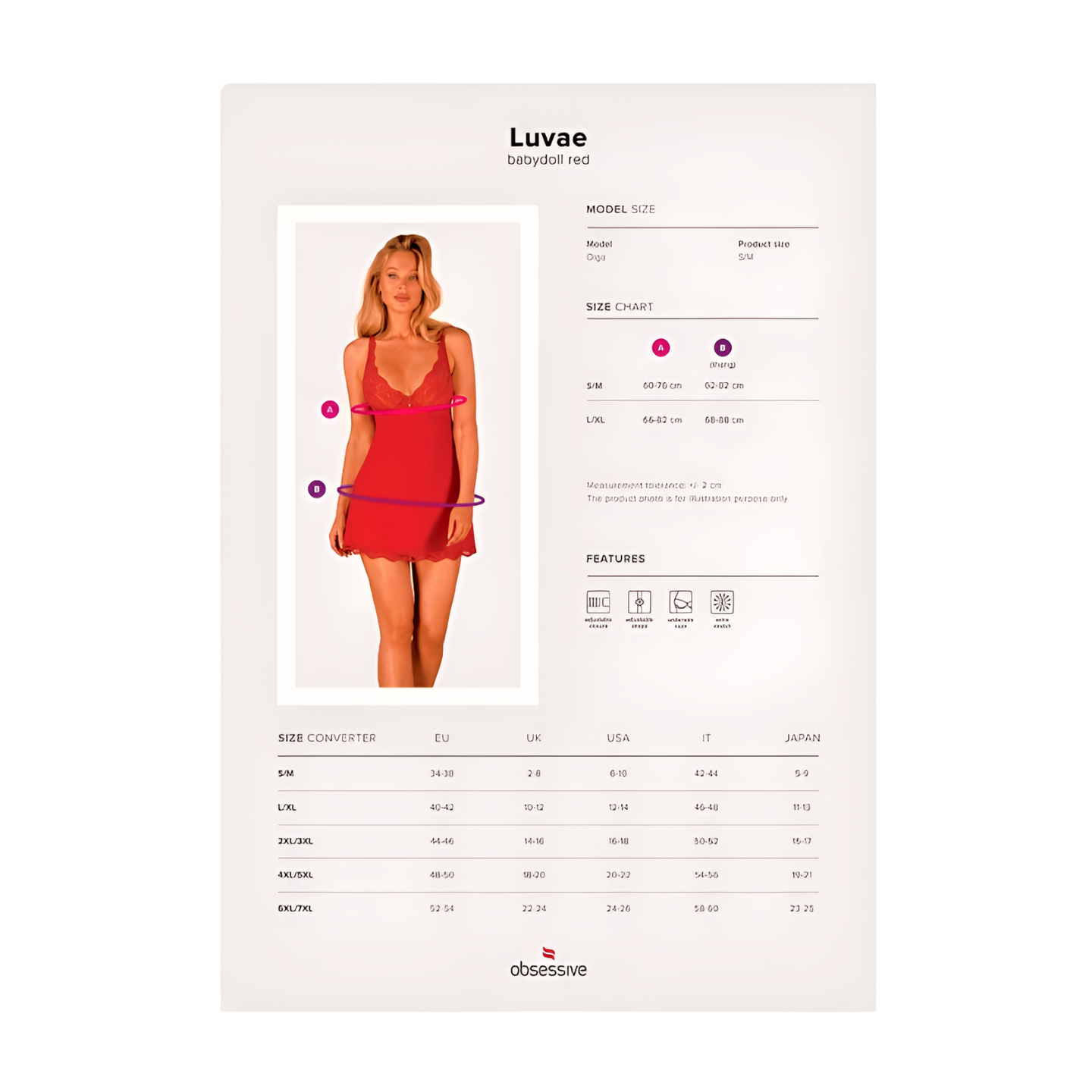LUVAE BABYDOLL PUNAINEN – KAAIRITUKI, HELMI & STRINGIT - Puuhabox 